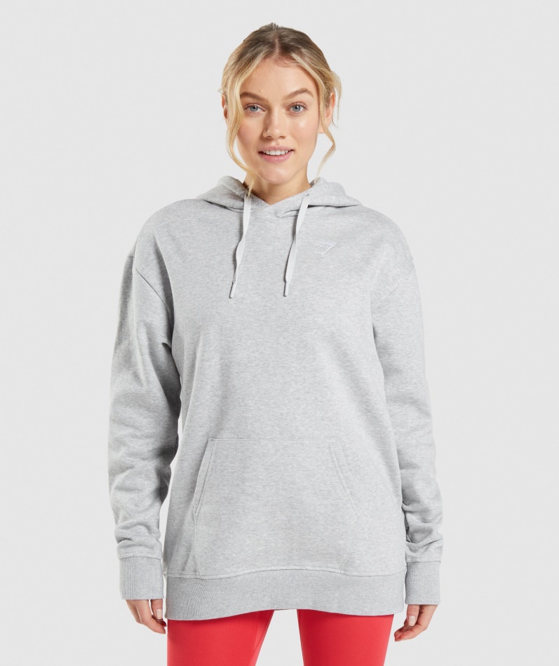 Gymshark Trening Oversized Hettegenser Lys Grå Mergel