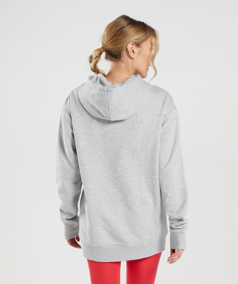 Gymshark Trening Oversized Hettegenser Lys Grå Mergel
