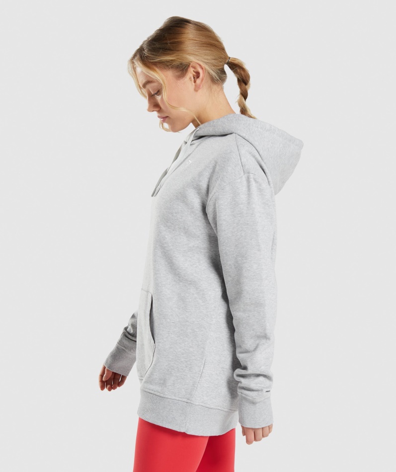 Gymshark Trening Oversized Hettegenser Lys Grå Mergel