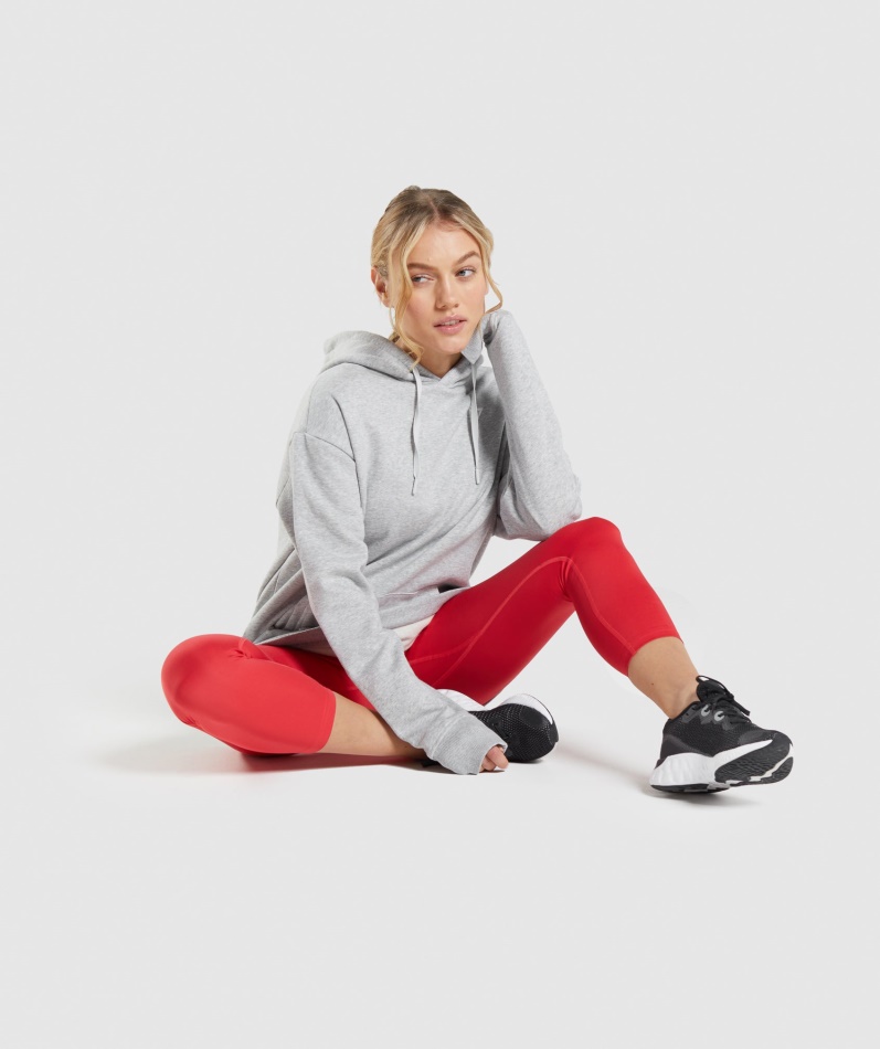 Gymshark Trening Oversized Hettegenser Lys Grå Mergel