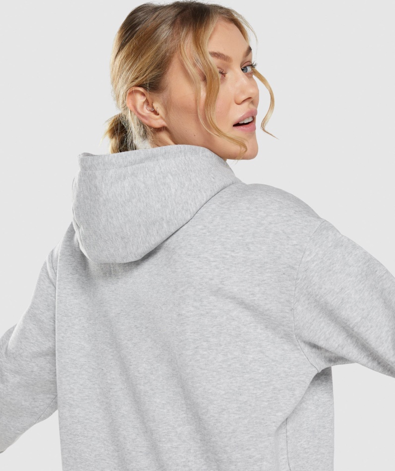 Gymshark Trening Oversized Hettegenser Lys Grå Mergel