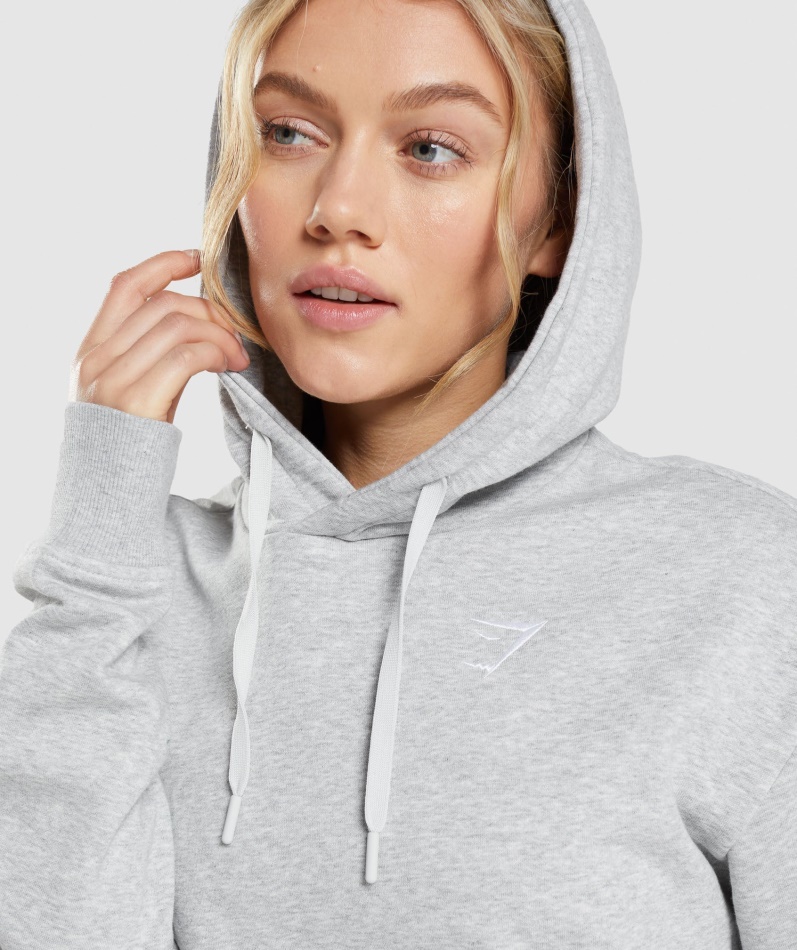 Gymshark Trening Oversized Hettegenser Lys Grå Mergel