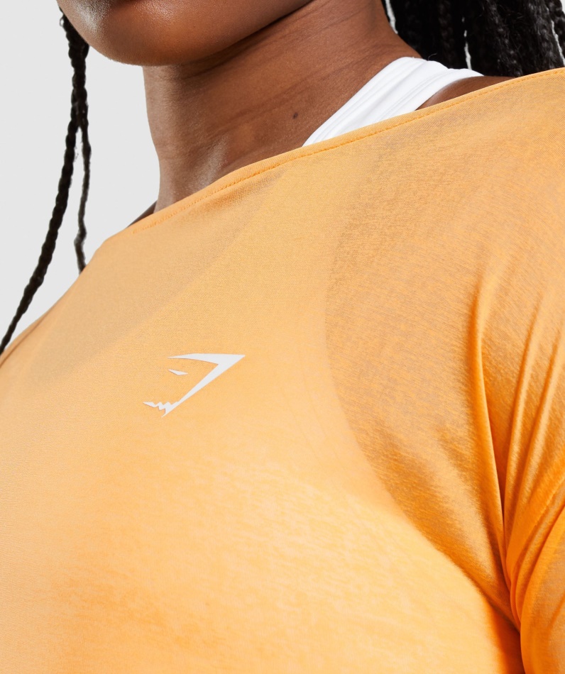 Gymshark Trening Overdimensjonert Langermet T-skjorte Aprikos Oransje