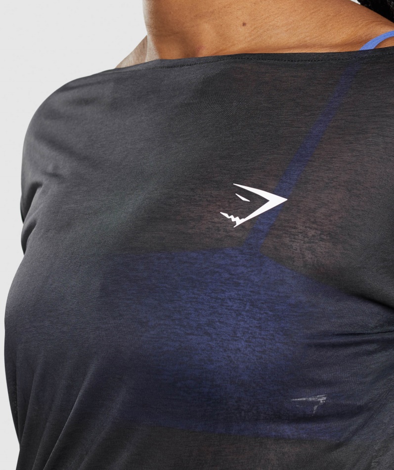 Gymshark Trening Oversized Langermet T-skjorte Svart