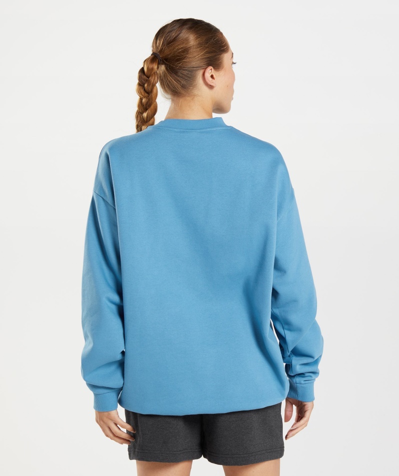 Gymshark Trening Oversized Sweatshirt Kystblå