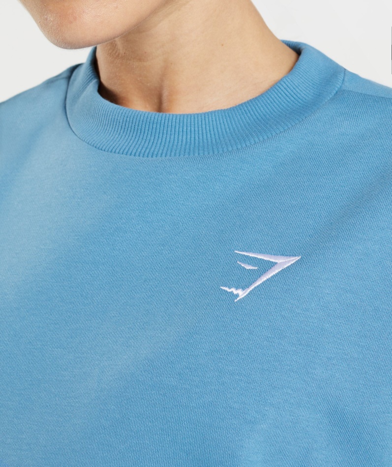 Gymshark Trening Oversized Sweatshirt Kystblå