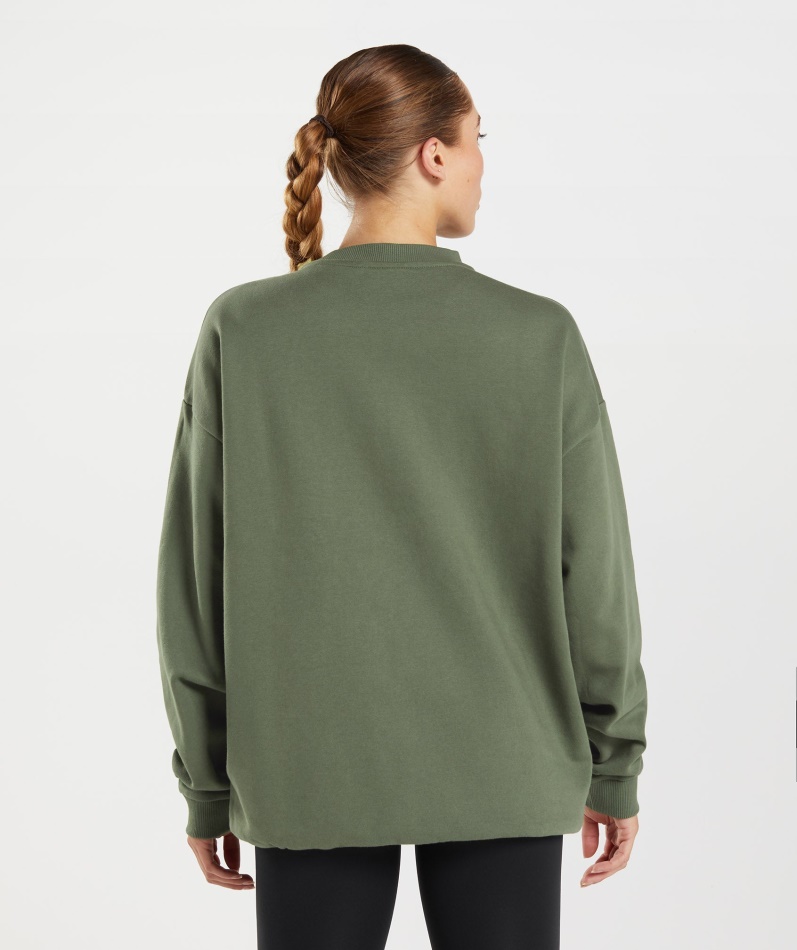 Gymshark Trening Oversized Sweatshirt Kjerne Oliven