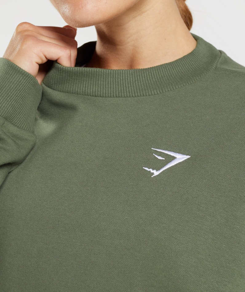 Gymshark Trening Oversized Sweatshirt Kjerne Oliven