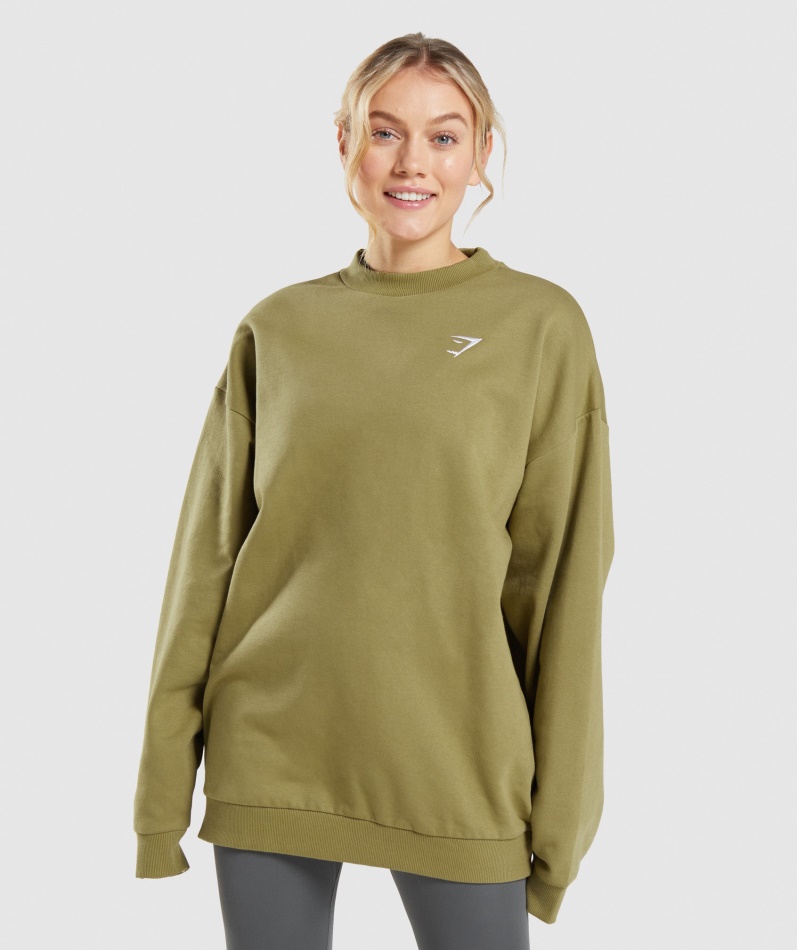 Gymshark Trening Oversized Sweatshirt Griffin Green