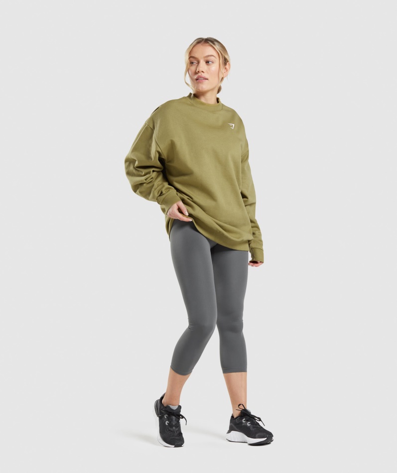 Gymshark Trening Oversized Sweatshirt Griffin Green