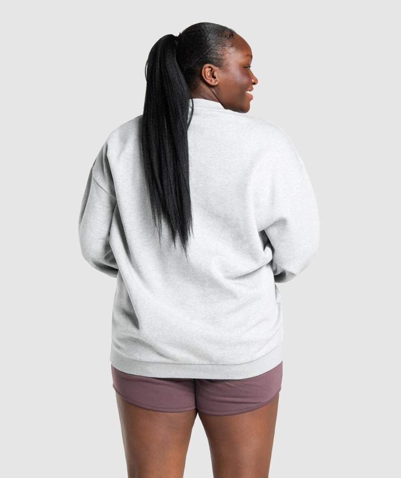 Gymshark Trening Oversized Sweatshirt Lys Grå Mergel