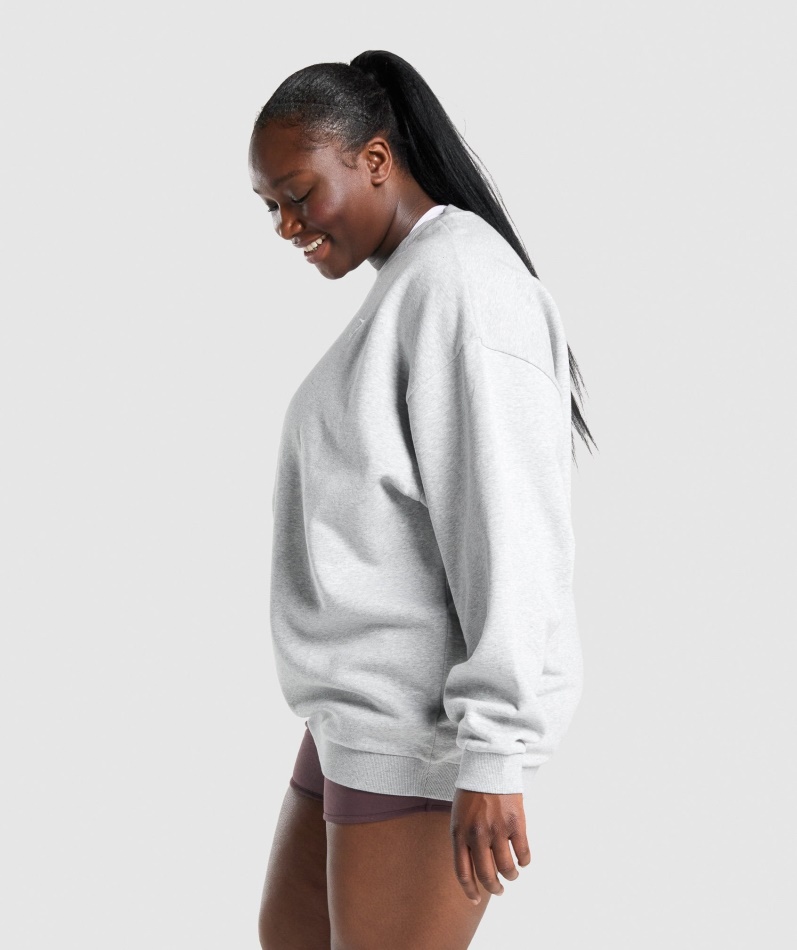 Gymshark Trening Oversized Sweatshirt Lys Grå Mergel