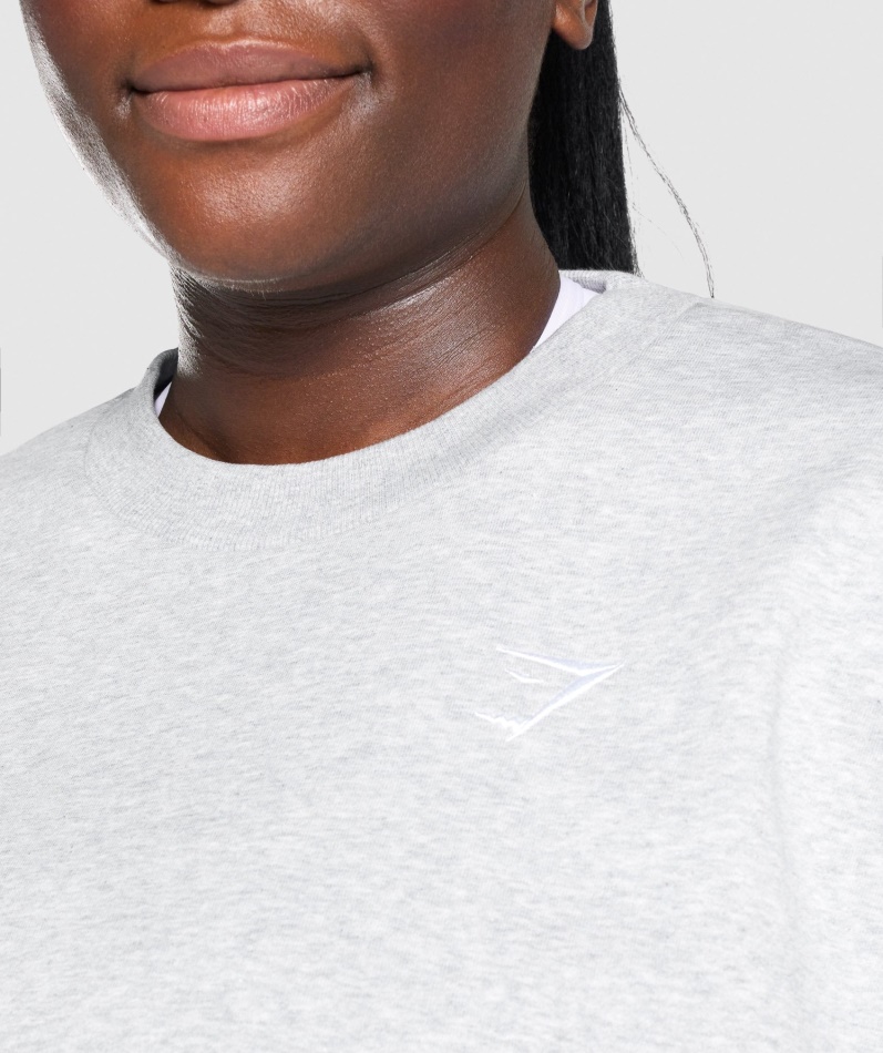 Gymshark Trening Oversized Sweatshirt Lys Grå Mergel