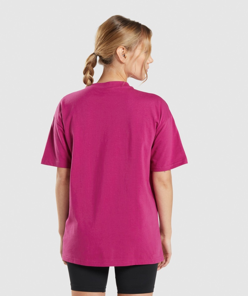 Gymshark Trening Oversized T-skjorte Dragerosa