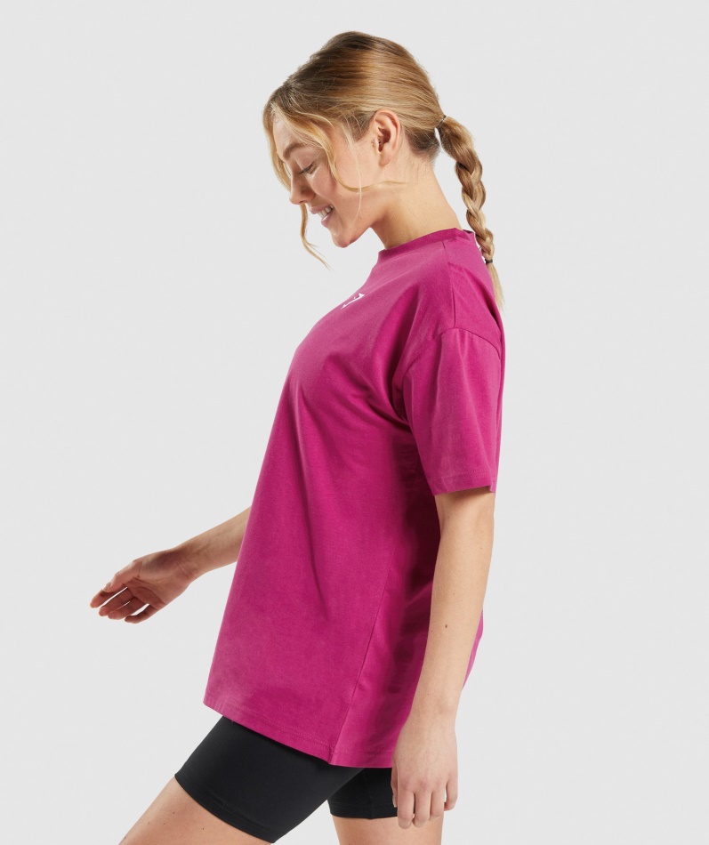 Gymshark Trening Oversized T-skjorte Dragerosa