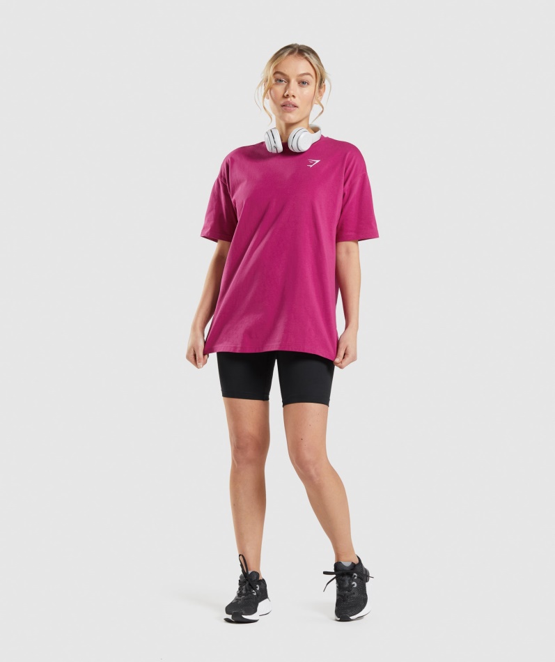 Gymshark Trening Oversized T-skjorte Dragerosa