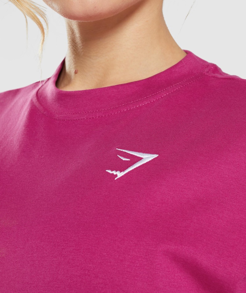 Gymshark Trening Oversized T-skjorte Dragerosa