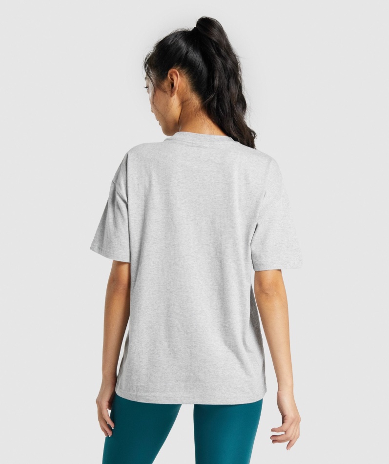 Gymshark Trening Oversized T-skjorte Lys Grå Mergel