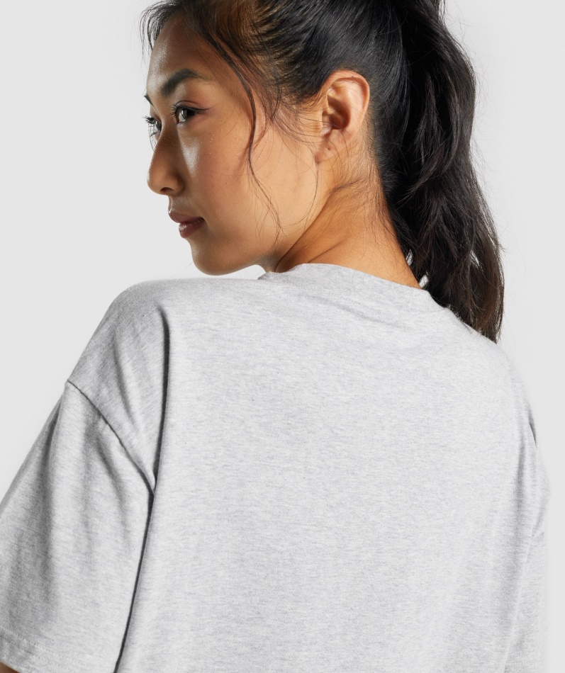 Gymshark Trening Oversized T-skjorte Lys Grå Mergel