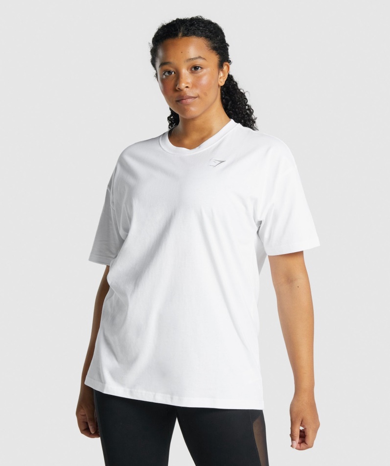 Gymshark Trening Oversized T-skjorte Hvit
