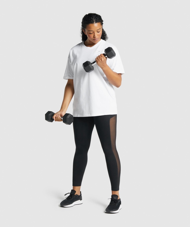 Gymshark Trening Oversized T-skjorte Hvit