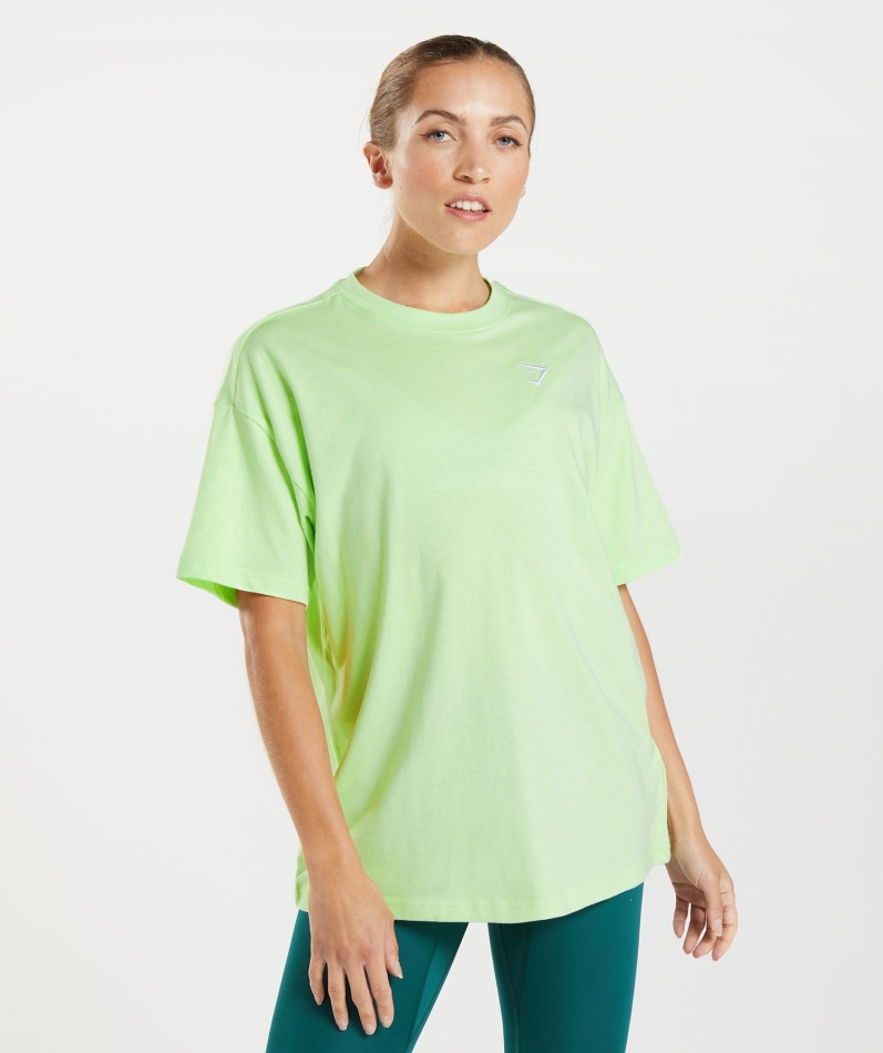 Gymshark Trening Oversized T-skjorte Kiwi Grønn