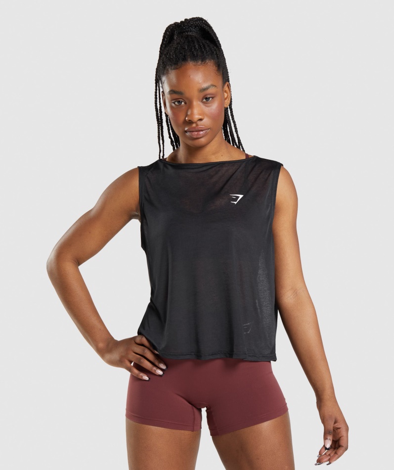 Gymshark Trening Overdimensjonert Tank Sort