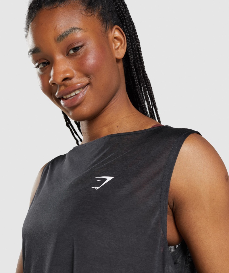Gymshark Trening Overdimensjonert Tank Sort