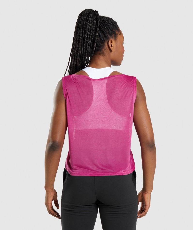 Gymshark Trening Overdimensjonert Tank Drage Rosa