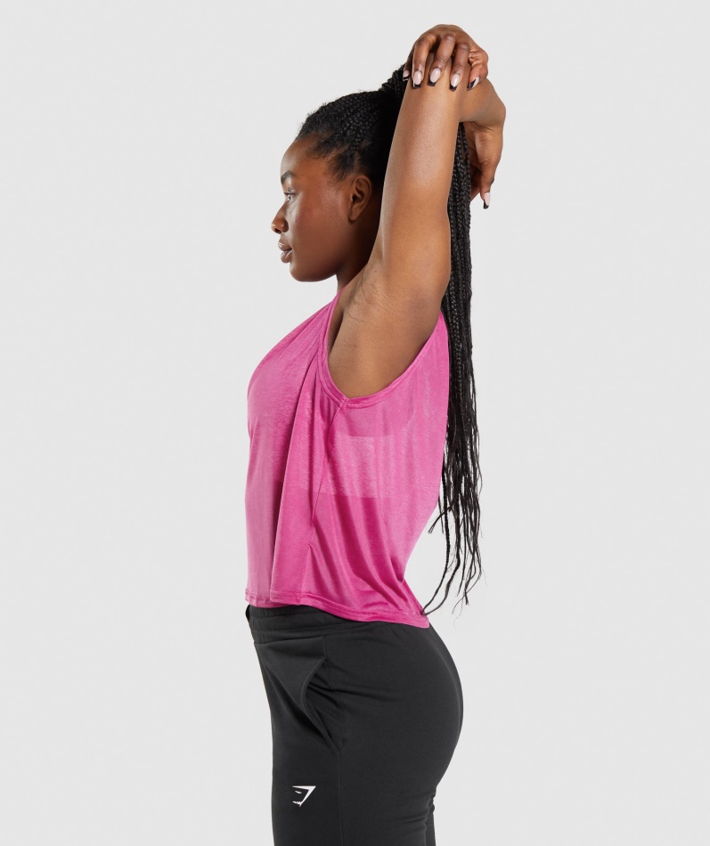 Gymshark Trening Overdimensjonert Tank Drage Rosa