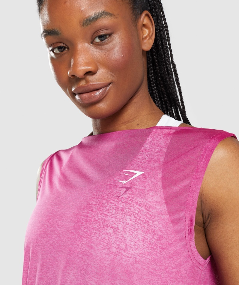 Gymshark Trening Overdimensjonert Tank Drage Rosa