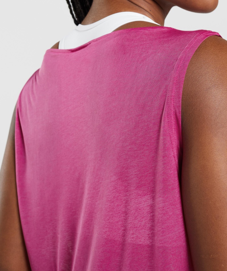Gymshark Trening Overdimensjonert Tank Drage Rosa
