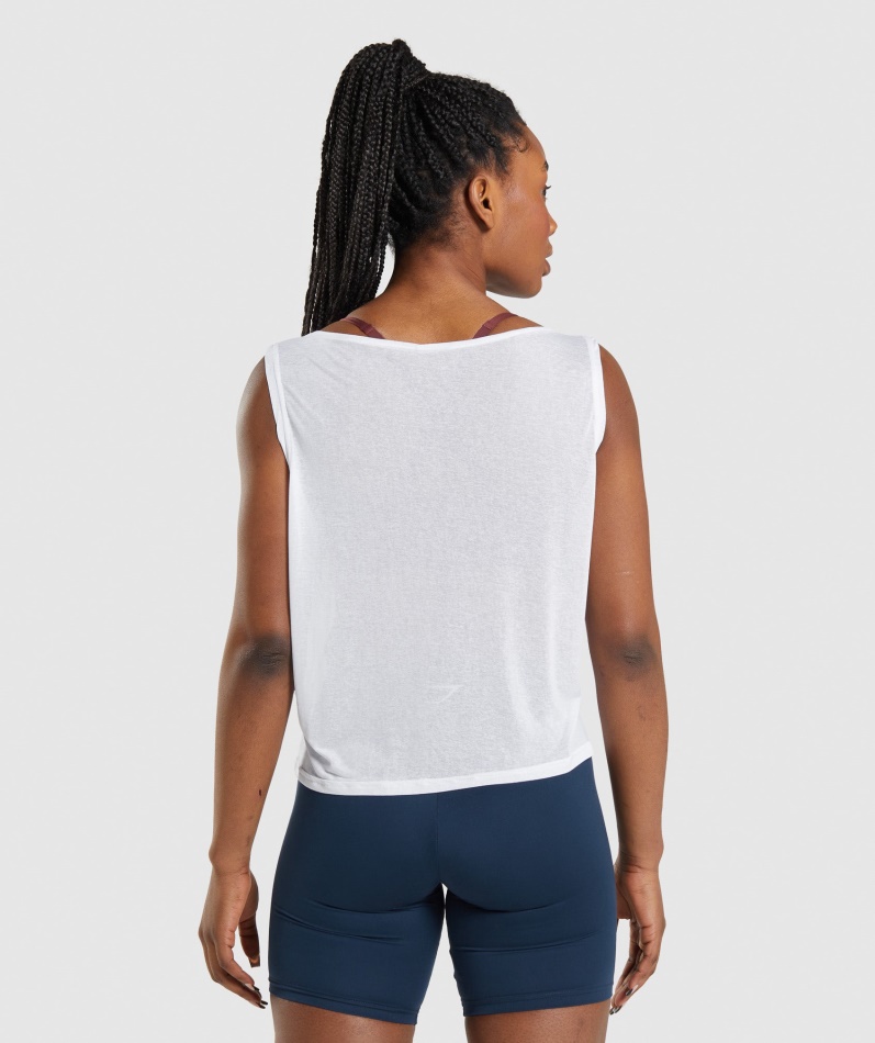 Gymshark Trening Overdimensjonert Tank Hvit