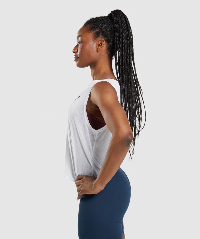 Gymshark Trening Overdimensjonert Tank Hvit