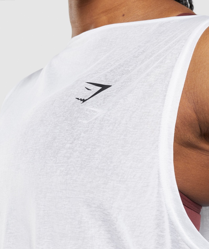 Gymshark Trening Overdimensjonert Tank Hvit