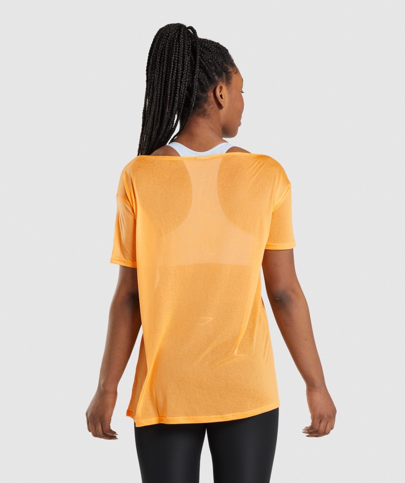 Gymhai Trening Oversized Topp Aprikos Oransje