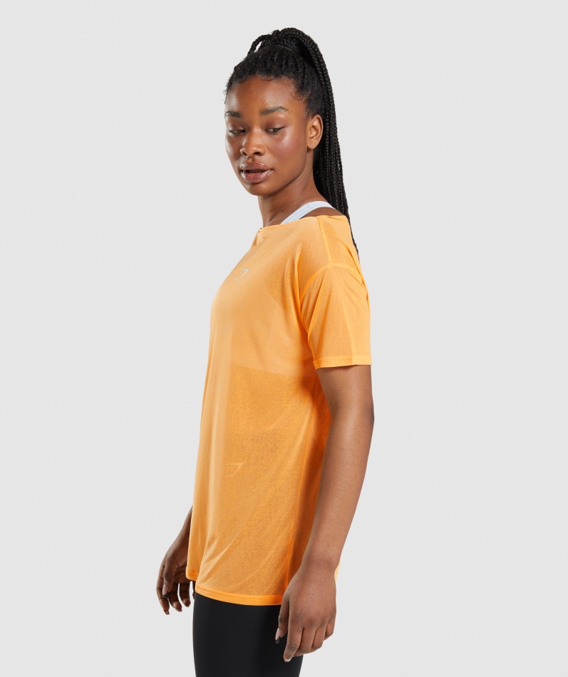 Gymhai Trening Oversized Topp Aprikos Oransje