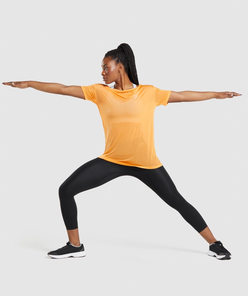 Gymhai Trening Oversized Topp Aprikos Oransje