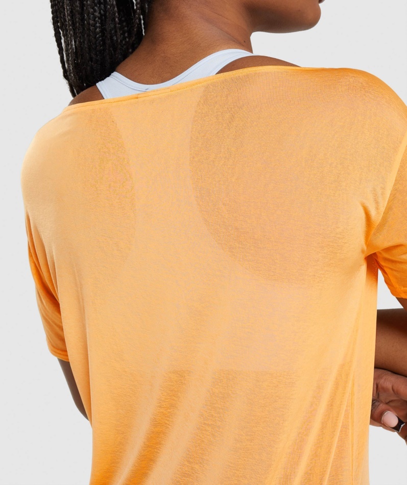 Gymhai Trening Oversized Topp Aprikos Oransje