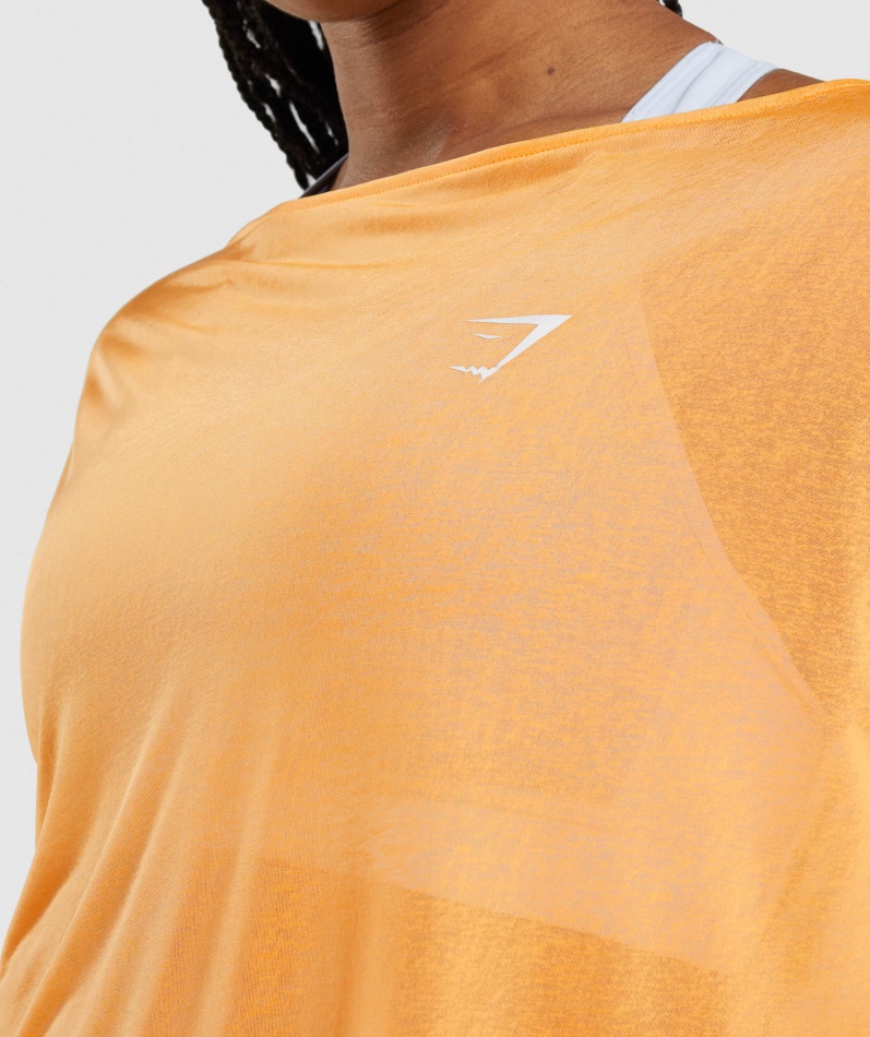 Gymhai Trening Oversized Topp Aprikos Oransje