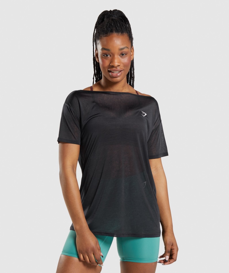 Gymshark Trening Oversized Topp Svart