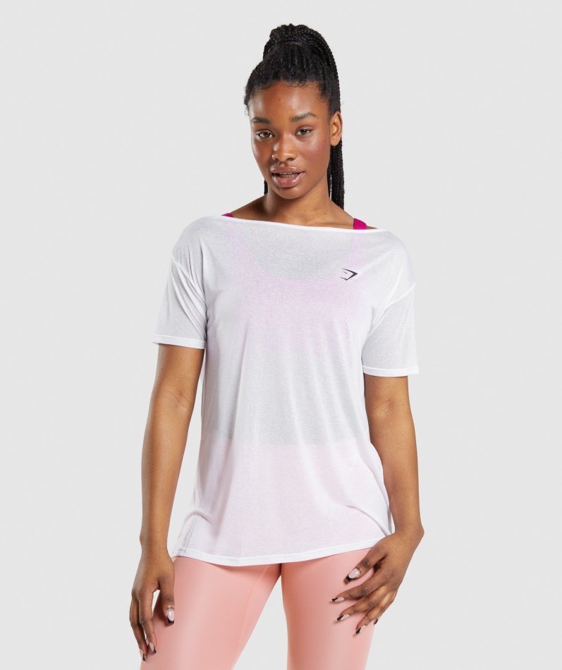 Gymhai Trening Oversized Topp Hvit