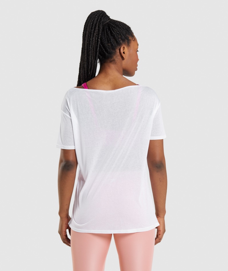 Gymhai Trening Oversized Topp Hvit