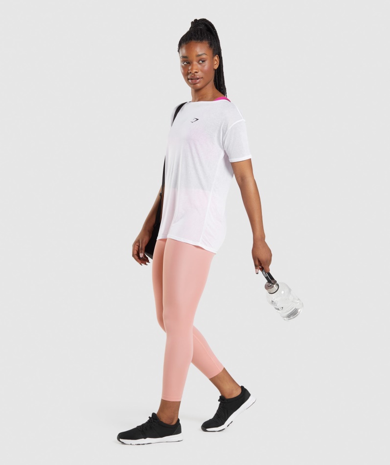 Gymhai Trening Oversized Topp Hvit