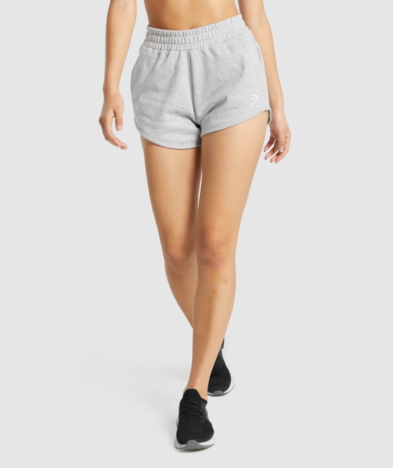 Gymshark Trening Svette Shorts Lys Grå Mergel