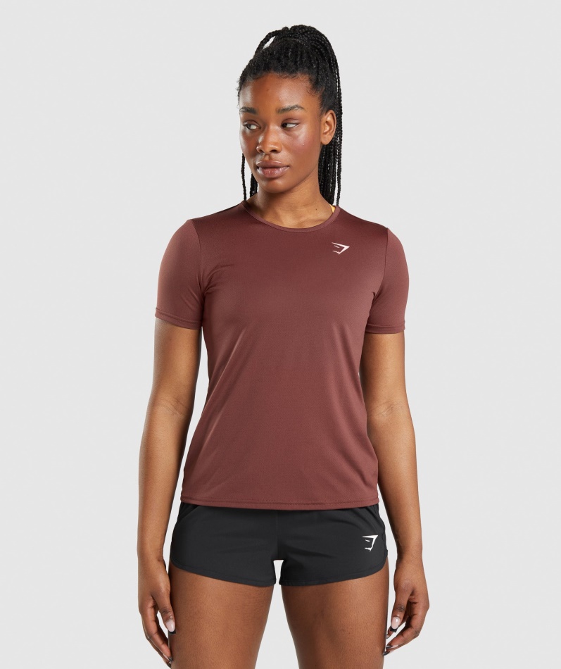 Gymshark Trening T-skjorte Kirsebærbrun