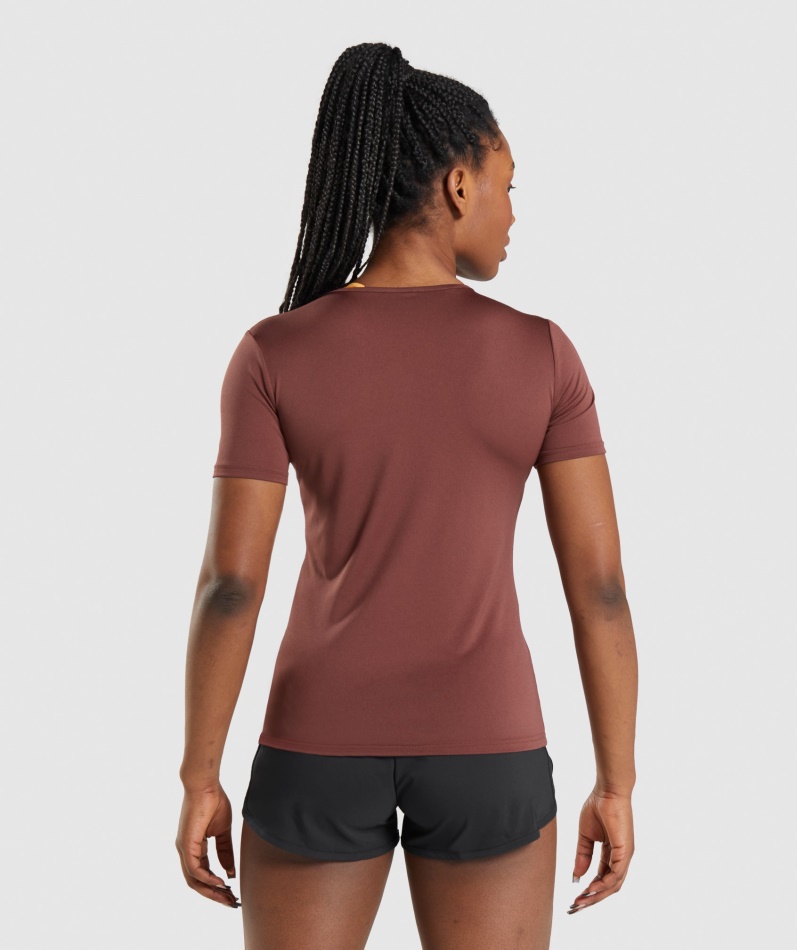 Gymshark Trening T-skjorte Kirsebærbrun