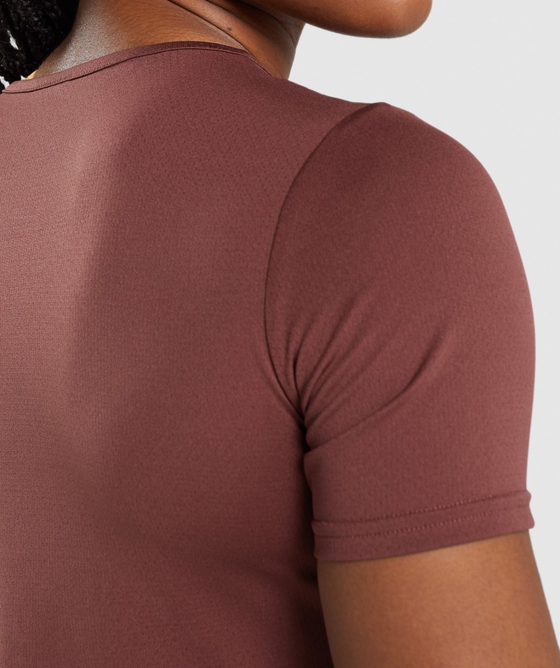 Gymshark Trening T-skjorte Kirsebærbrun