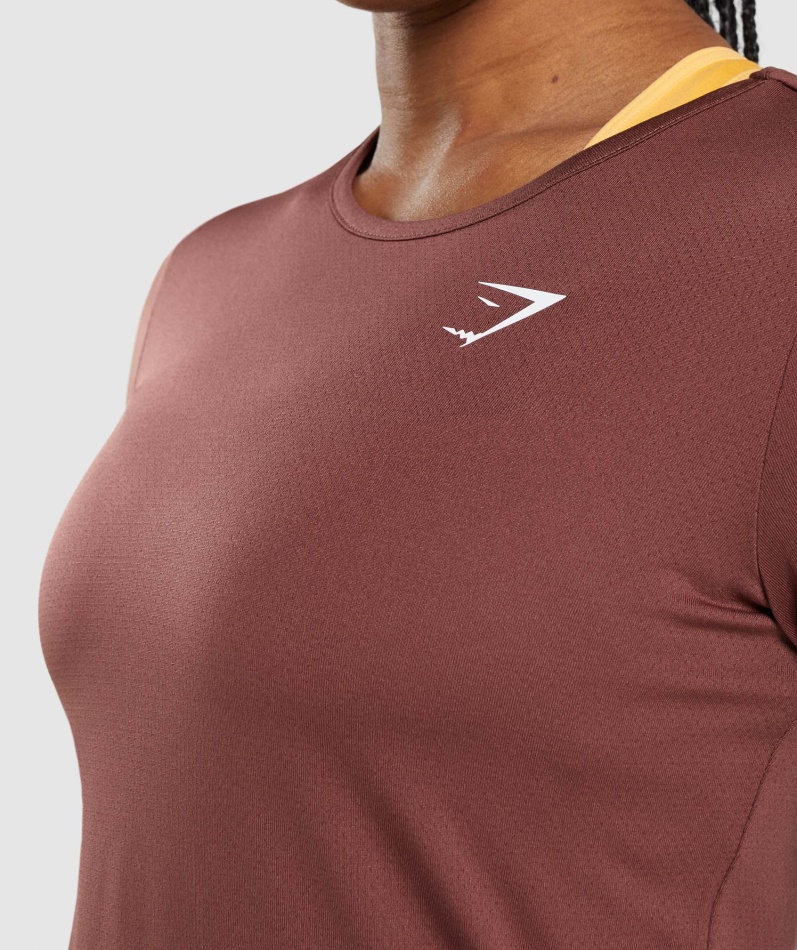 Gymshark Trening T-skjorte Kirsebærbrun