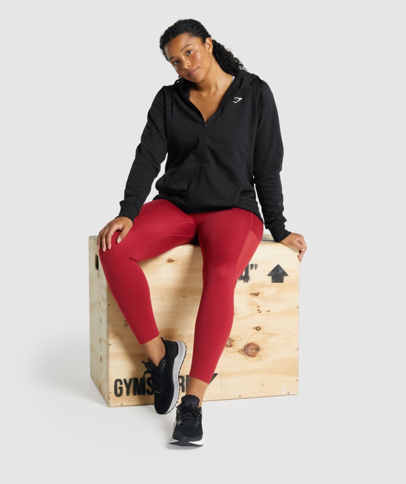 Gymshark Trening Zip Up Hettegenser Svart